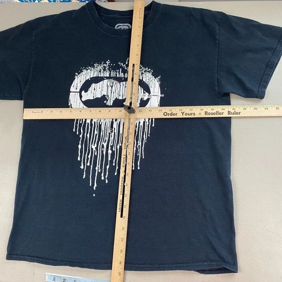 Ecko Unltd T Shirt Mens Large Rhino Puff Print Drip Y2K Streetwear Hip Hop Black - Picture 8 of 11